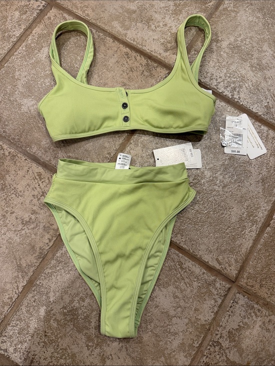 l*space Other - l*space Ribbed Scoop Bikini Set in Light Green